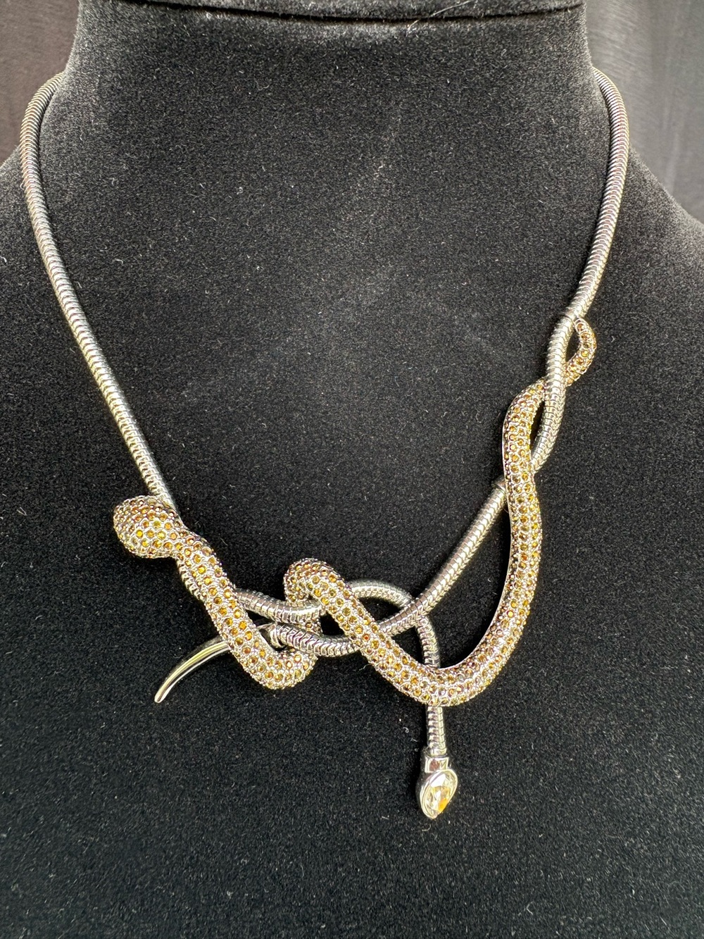 Retired Swarovski Silver Snake Necklace
